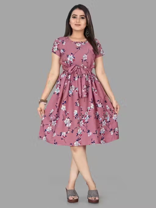 Red Knee Length Dress