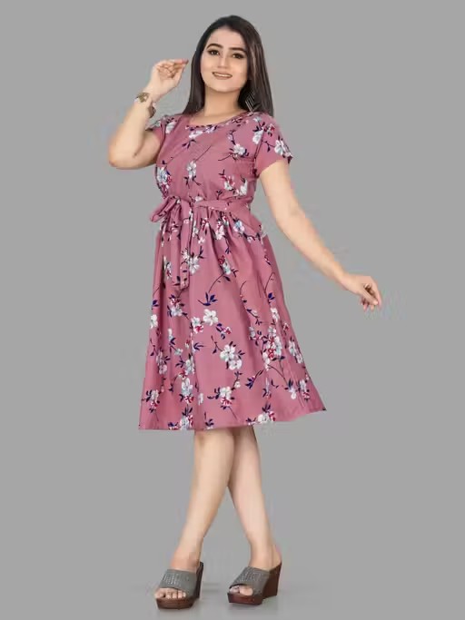 Red Knee Length Dress