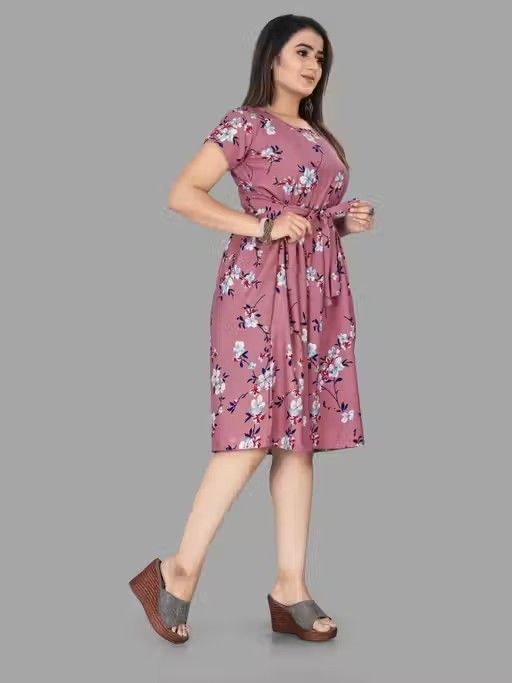 Red Knee Length Dress