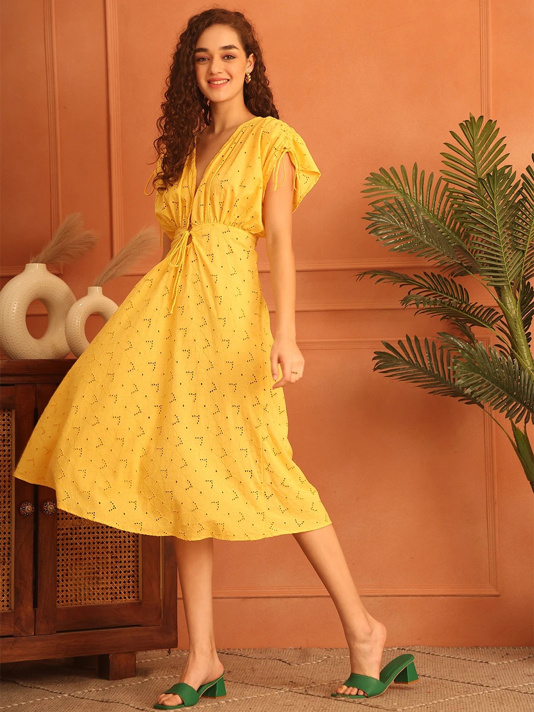 Flare Yellow Maxi/Full Length Dress